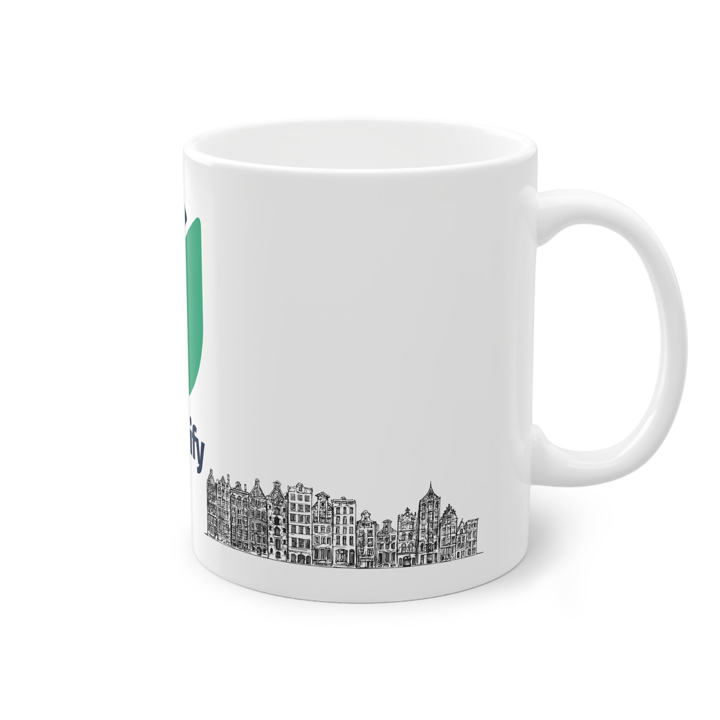 Dutchify Ceramic Coffee Mug with Iconic Dutch Houses (33cl)