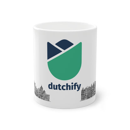 Dutchify Ceramic Coffee Mug with Iconic Dutch Houses (33cl)